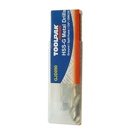 Jobber HSS Drill 9.0mm Ground Split Point Toolpak Pack of 5